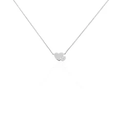 Collier Flamen Argent Blanc Oxyde De Zirconium-Histoire d'Or