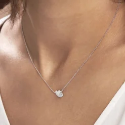 Collier Flamen Argent Blanc Oxyde De Zirconium-Histoire d'Or