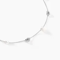 Collier Gaetane Argent Blanc Perle De Culture Oxyde De Zirconium-Histoire d'Or Clearance
