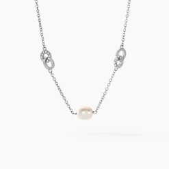 Collier Gaetane Argent Blanc Perle De Culture Oxyde De Zirconium-Histoire d'Or Clearance
