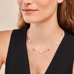 Collier Gaetane Argent Blanc Perle De Culture Oxyde De Zirconium-Histoire d'Or Clearance