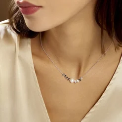 Histoire d'Or Collier Giacobbe Argent Blanc Perle De Culture