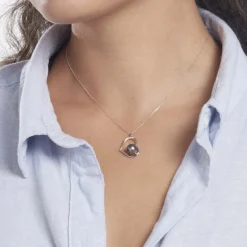 Histoire d'Or Collier Gian Or Blanc Perle De Tahiti Diamant