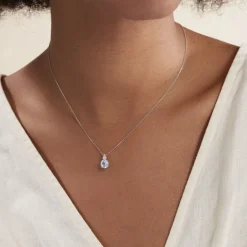 Histoire d'Or Collier Giana Or Blanc Topaze Et Oxyde De Zirconium