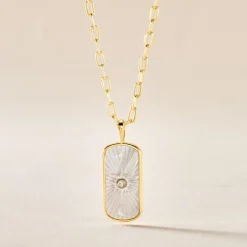 Collier Goddess Argent Doré Nacre Oxyde De Zirconium-Histoire d'Or Discount