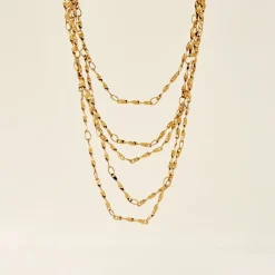 Collier Golden Liana Acier Jaune-Histoire d'Or New