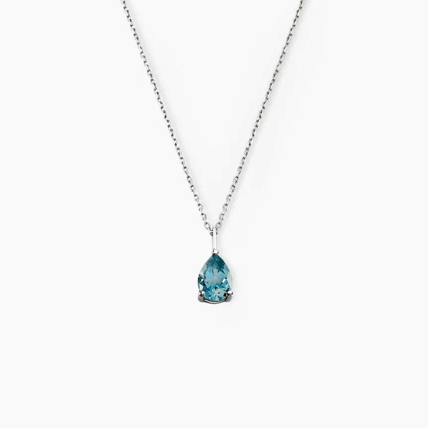 Collier Goutte Or Blanc Topaze-Histoire d'Or New