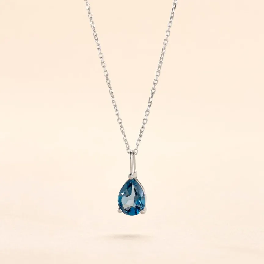 Collier Goutte Or Blanc Topaze-Histoire d'Or New