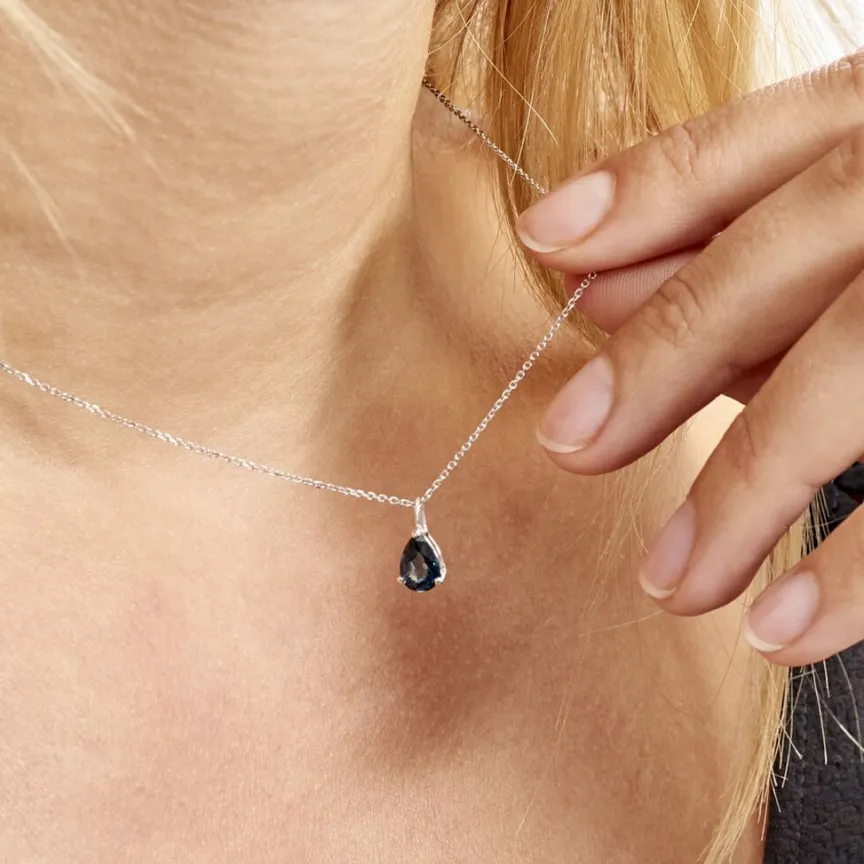 Collier Goutte Or Blanc Topaze-Histoire d'Or New