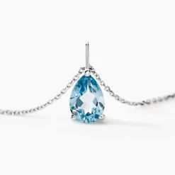 Collier Goutte Or Blanc Topaze-Histoire d'Or Online