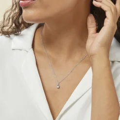 Collier Goutte Or Blanc Topaze-Histoire d'Or Online