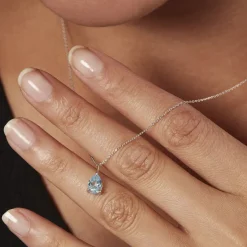 Collier Goutte Or Blanc Topaze-Histoire d'Or Online