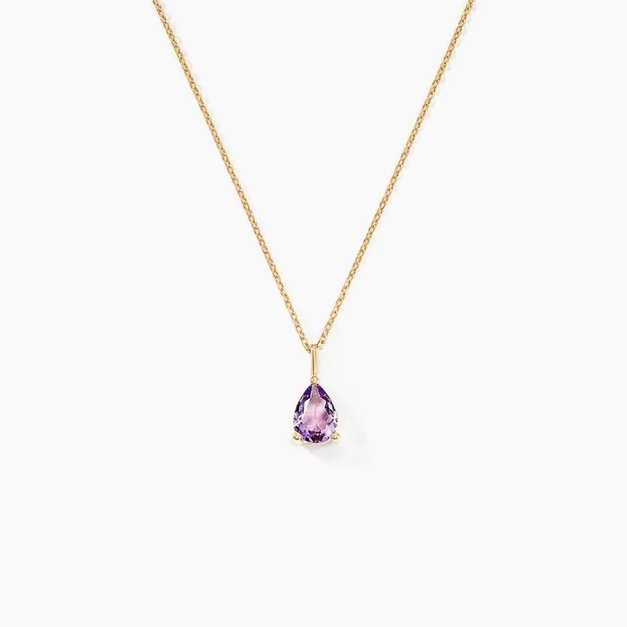Histoire d'Or Collier Goutte Or Jaune Amethyste