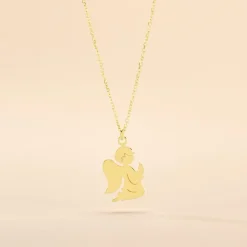Collier Hallie Ange A Genoux Or Jaune-Histoire d'Or New