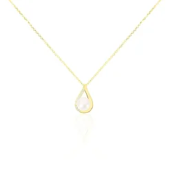 Collier Helin Or Jaune Perle De Culture Et Oxyde De Zirconium-Histoire d'Or