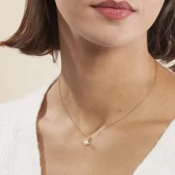 Collier Helin Or Jaune Perle De Culture Et Oxyde De Zirconium-Histoire d'Or