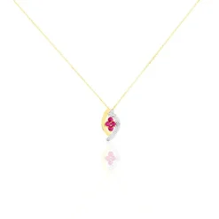 Collier Hoela Or Jaune Diamant Et Rubis-Histoire d'Or Sale