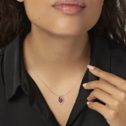 Collier Hoela Or Jaune Diamant Et Rubis-Histoire d'Or Sale