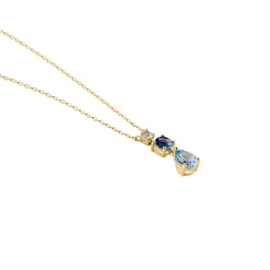 Histoire d'Or Collier Huffie Plaqué Or Jaune Pierre D'imitation