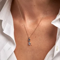 Histoire d'Or Collier Huffie Plaqué Or Jaune Pierre D'imitation