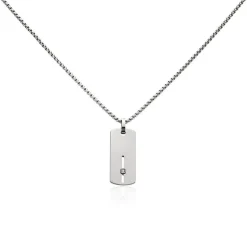 Collier Iefan Acier Blanc Oxyde De Zirconium-Histoire d'Or Hot