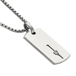 Collier Iefan Acier Blanc Oxyde De Zirconium-Histoire d'Or Hot