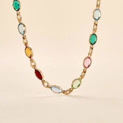 Histoire d'Or Collier Ilvaae Plaqué Or Jaune Pierre De Synthese