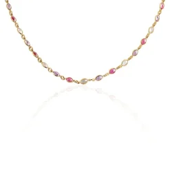 Collier Ilvaae Plaqué Or Pierre De Synthèse Rose-Histoire d'Or Outlet