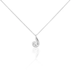 Collier Indian Drop Argent Blanc Oxyde De Zirconium-Histoire d'Or