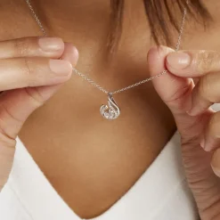 Collier Indian Drop Argent Blanc Oxyde De Zirconium-Histoire d'Or