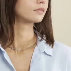 Histoire d'Or Collier Izel Maille Anglaise Or Blanc