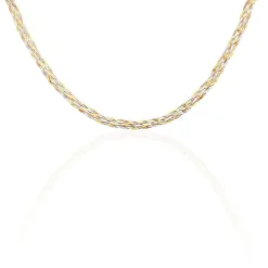 Histoire d'Or Collier Jasmin Tresse Or Tricolore