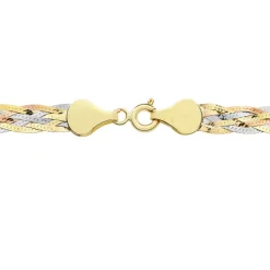 Histoire d'Or Collier Jasmin Tresse Or Tricolore