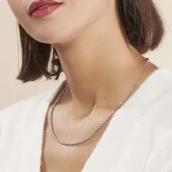 Histoire d'Or Collier Jerry Maille Corde Or Blanc