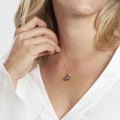 Histoire d'Or Collier Jodocus Or Jaune Perle De Tahiti Oxyde Zirconium