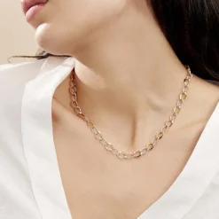 Histoire d'Or Collier Joice Maille Alternée Et Godronne