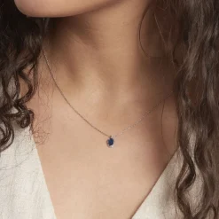 Histoire d'Or Collier Kriska Or Blanc Saphir Et Diamant