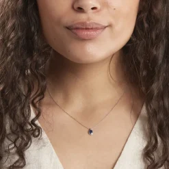 Histoire d'Or Collier Kriska Or Blanc Saphir Et Diamant