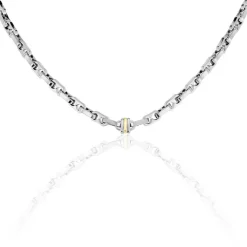 JOURDAN Collier Leandreae Or Acier Bicolore