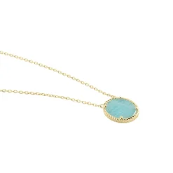 Histoire d'Or Collier Leeve Plaqué Or Jaune Amazonite