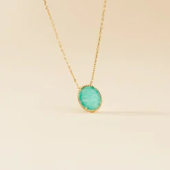 Histoire d'Or Collier Leeve Plaqué Or Jaune Amazonite