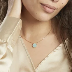 Histoire d'Or Collier Leeve Plaqué Or Jaune Amazonite