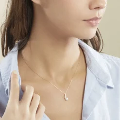 Histoire d'Or Collier Leta Or Jaune Perle De Culture Et Oxyde De Zirconium