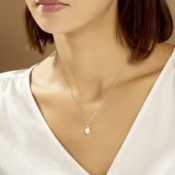 Histoire d'Or Collier Lilio Argent Blanc Perle De Culture Et Oxyde De Zirconium