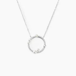 Histoire d'Or Collier Lua Argent Blanc Oxyde De Zirconium Perle De Culture
