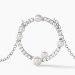 Histoire d'Or Collier Lua Argent Blanc Oxyde De Zirconium Perle De Culture