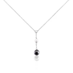 Histoire d'Or Collier Lucia Cera Argent Blanc Perle De Culture Et Céramique