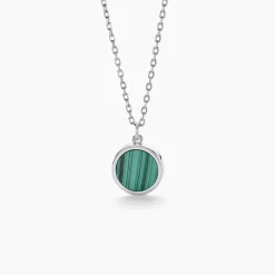 Collier Lunatique Argent Blanc Malachite Onyx-Histoire d'Or Best
