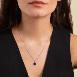 Collier Lunatique Argent Blanc Lapis Lazuli Nacre-Histoire d'Or Sale