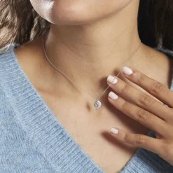 Histoire d'Or Collier Lydia Or Blanc Topaze Oxyde Oxyde